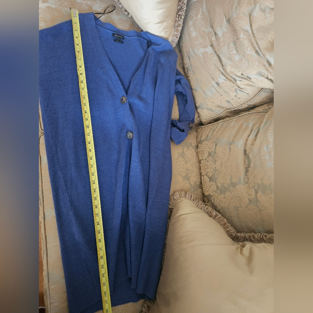 NWOT Massimo Dutti Long Knit Blue Cardigan - Picture 13 of 16